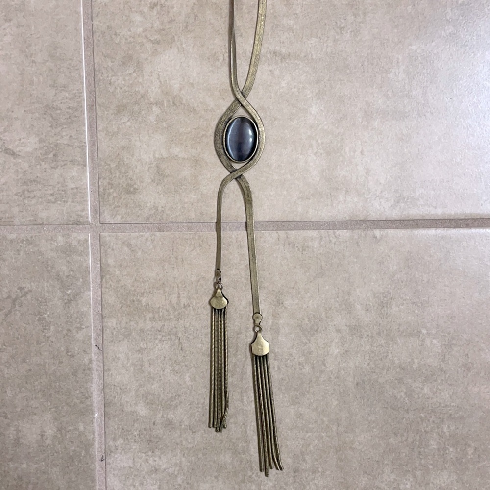 Long Gold Statement Necklace